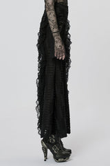 Black Wave Three-Dimensional Lace Ripped Women's Gothic Skirt - Product - 2