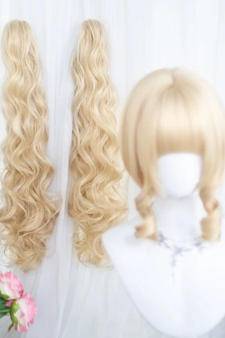 Bleached Walnut Brown Soft Curls Sweet Lolita Wig Set - Product - 3