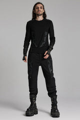 Black 3D Amor Patch Stitching Men's Punk Pants - Product - 4