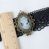 Black Lace Retro Victorian Beauty Head Elastic Gothic Lolita Armband Bracelet - Product - 6
