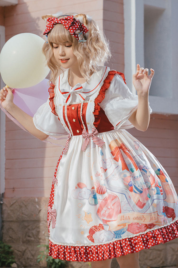 Candy Gift Polka Point Print Princess Sweet Lolita JSK Dress - Product - 6