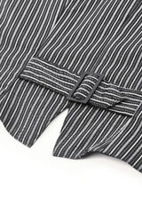 Black/White Striped Buckled Women's Gothic College Style Vest - Product - 16