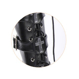 Black Cross Adornment High Platform Lolita Boots - Product - 5