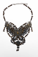 Brown Irregular Beaded Butterfly Women's Punk Necklace - Product - 5