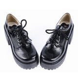 Black Round Toe Army Style Platform Classic Lolita Shoes - Product - 5