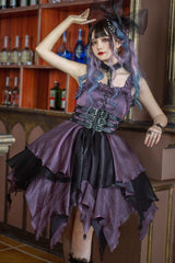Purple [Seven Deadly Sins: Lust] Multi-Layered Irregular Gothic Lolita Jsk Dress - Product - 2