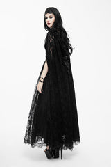 Black Feather And Flowers Off Collar Sexy Long Velvet Womens Gothic Dress With Lace Shawl - Product - 4