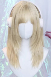 Curtain Bangs Dritto Dolce Parrucca giapponese Lolita 3 colori vista frontale