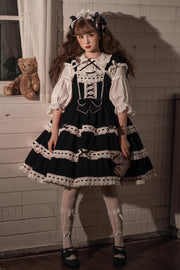 Black Antique Dolls Triple-Layered Bowknot Sweet (Set) front view