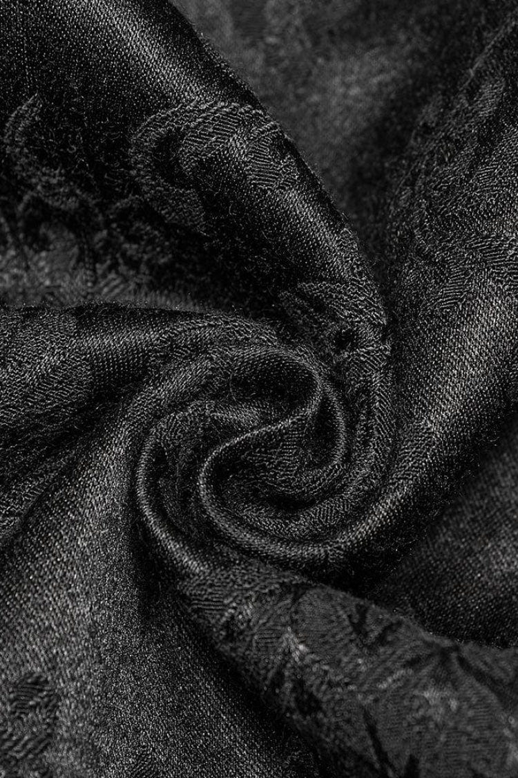 Black Lapel Collar Multi-layer Floral Print Ruffle Lace Mens Gothic Vest - Product - 6