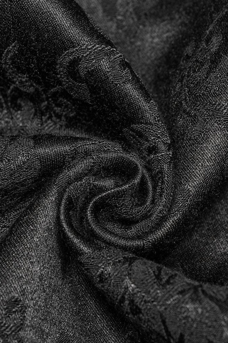 Black Lapel Collar Multi-layer Floral Print Ruffle Lace Mens Gothic Vest - Product - 6