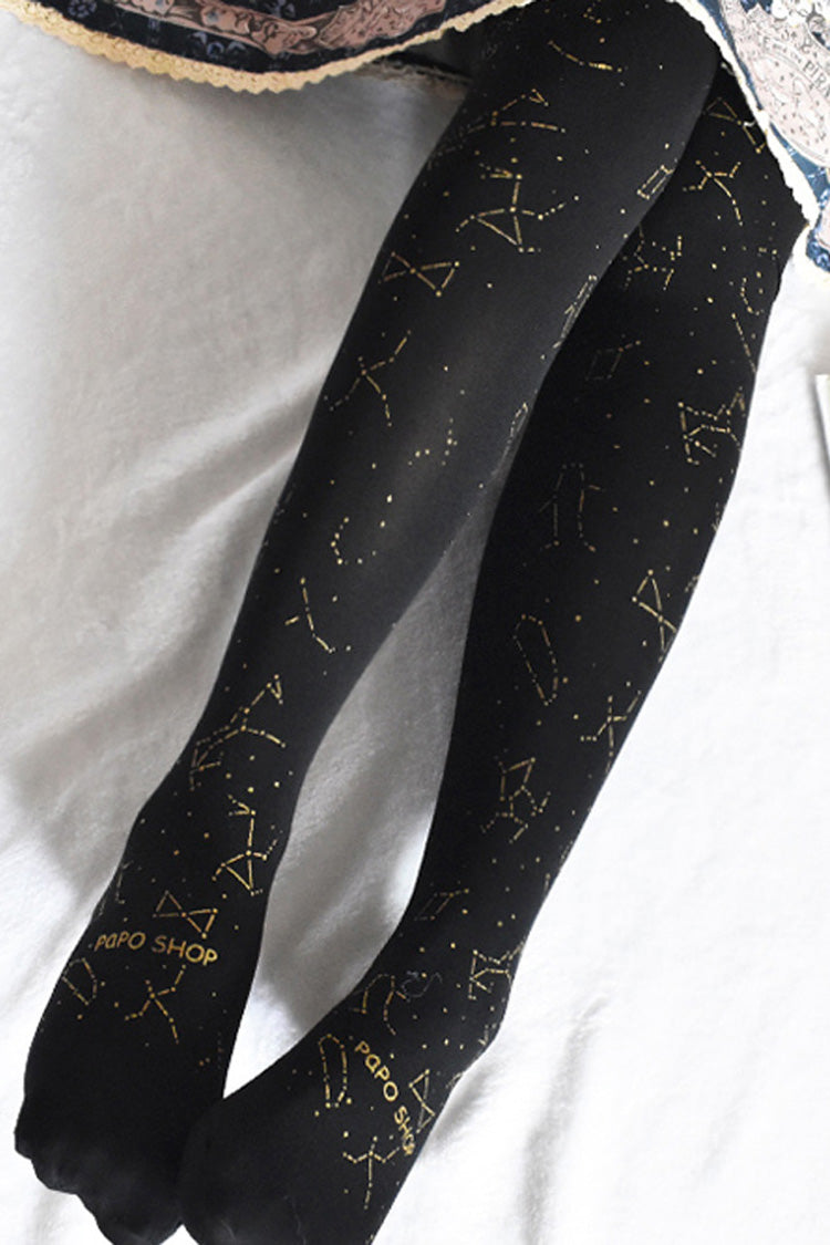 Zodiac Print Bronzing Classic Lolita Tights 2 Colors - Product - 3