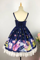 [Bunny Star Paradise] Sleeveless Print Ruffle Bowknot Lace Sweet Lolita Jsk Dress 4 - Product - 6