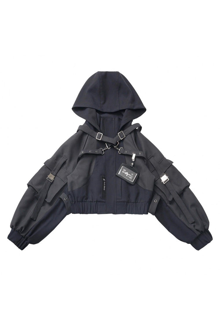 Black [Retrograde Orbit] Long Sleeves Gothic Ouji Lolita Short Coat and Pnats Set - Coat - 6