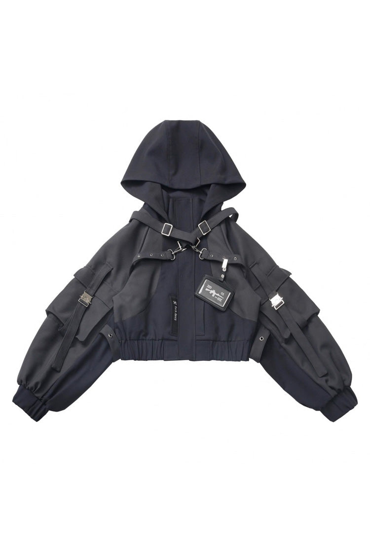 Black [Retrograde Orbit] Long Sleeves Gothic Ouji Lolita Short Coat and Pnats Set - Coat - 6