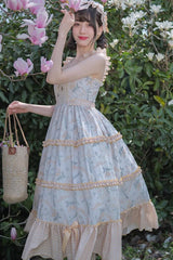 Multi-Color Midsummer Print Ruffle Embroidery Sweet Lolita Jsk Dress - Product - 8