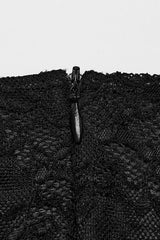 Black Floral Embroidery Lace Women's Gothic Dress - Product - 8