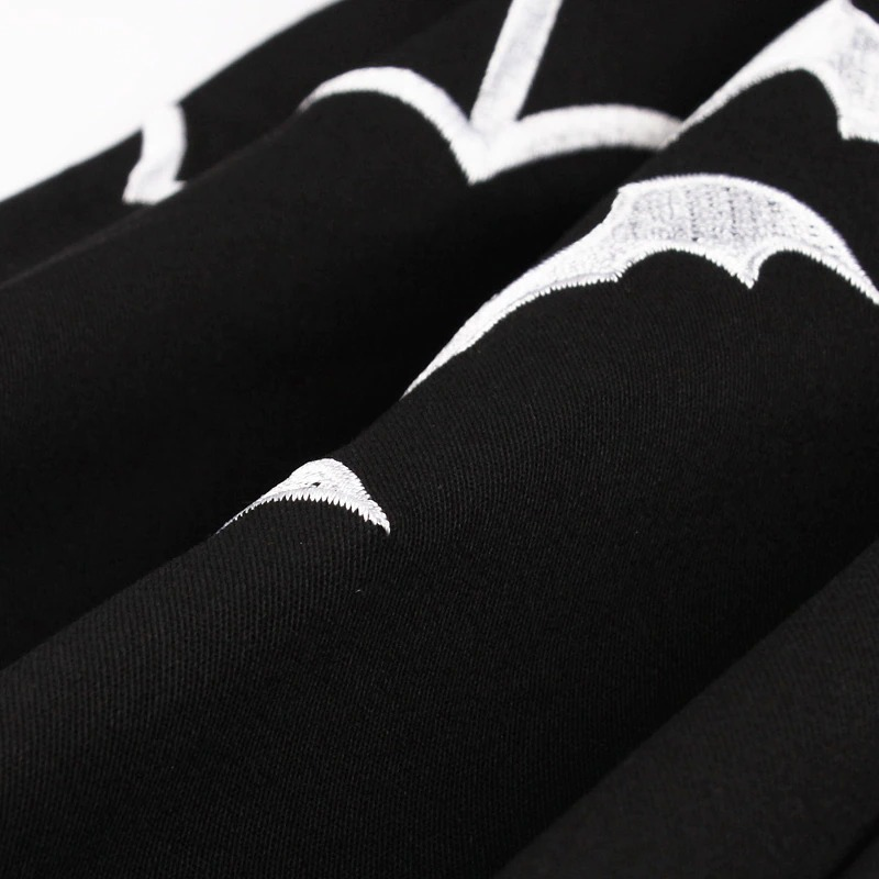 Bat Embroidery Women's Dress / Gothic Black A-Line Dress / Halloween Costumes - image 6