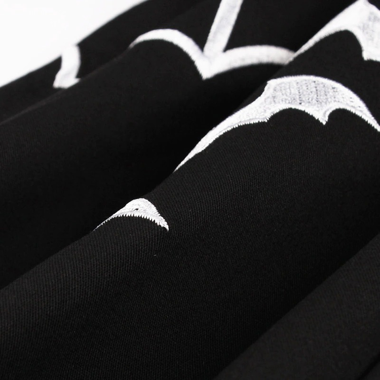 Bat Embroidery Women's Dress / Gothic Black A-Line Dress / Halloween Costumes - image 6