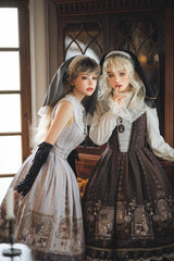 Demon Hunting Notes Print Ruffle Sweet Elegant Lolita Jumper Dress 2 Colors - Product - 16
