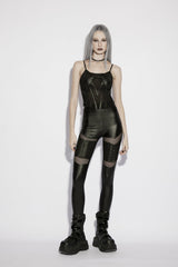 Black Off Shoulder Spliced Slim Mesh Eyelet Women's Punk Cool Corset - Product - 5