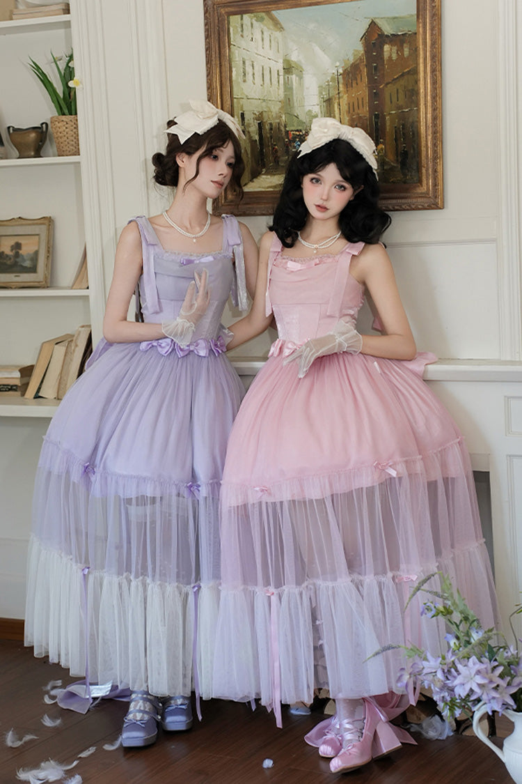 Purple [Foamy Sea] Sleeveless Ruffle Bowknot Fishbone Sweet Lolita Jsk Dress - Product - 8