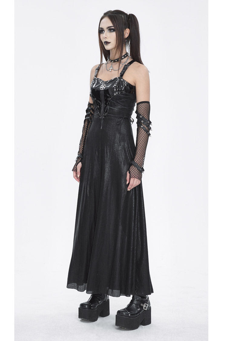 Black Buckle Strap Eyelets Womens Gothic Jsk Dress - Product - 4