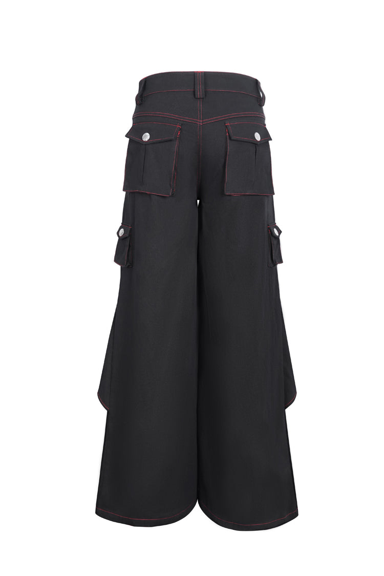 Black Stitching Men's Gothic Trumpet Pants - Product - 7