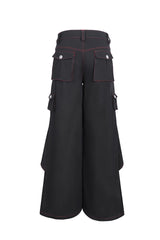 Black Stitching Men's Gothic Trumpet Pants - Product - 7