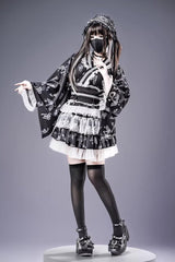 Jirai Kei Long Sleeves Printed Ruffled Lace Studded Gothic Japanese Top and Skirt Set 3 Colors - Product - 3