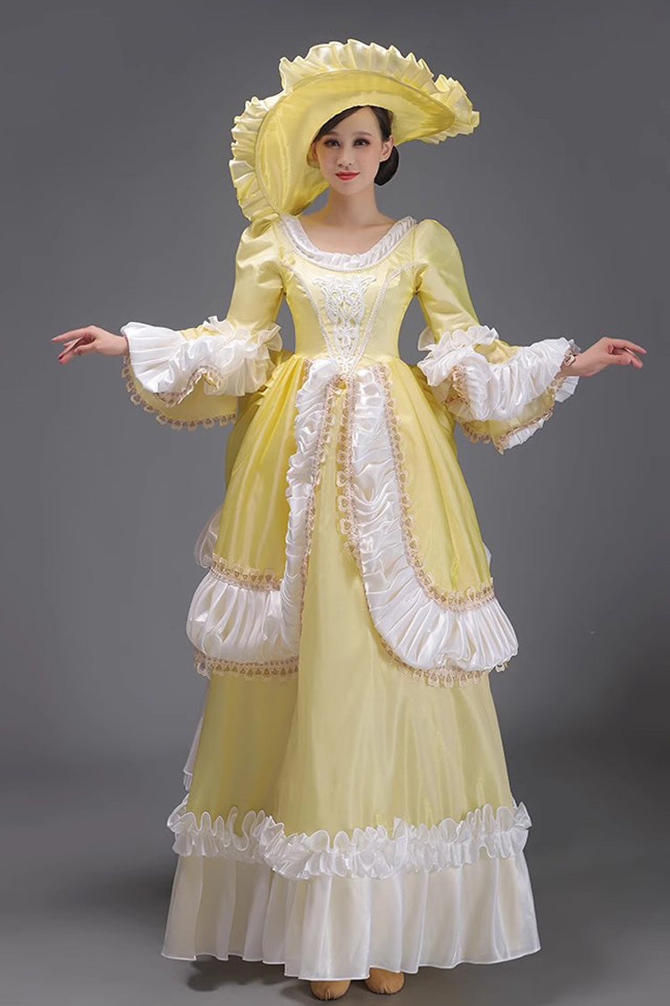 European Style Long Sleeves Multi-layer Ruffle Classic Elegant Princess Victorian Dress 3 Colors - Product - 12