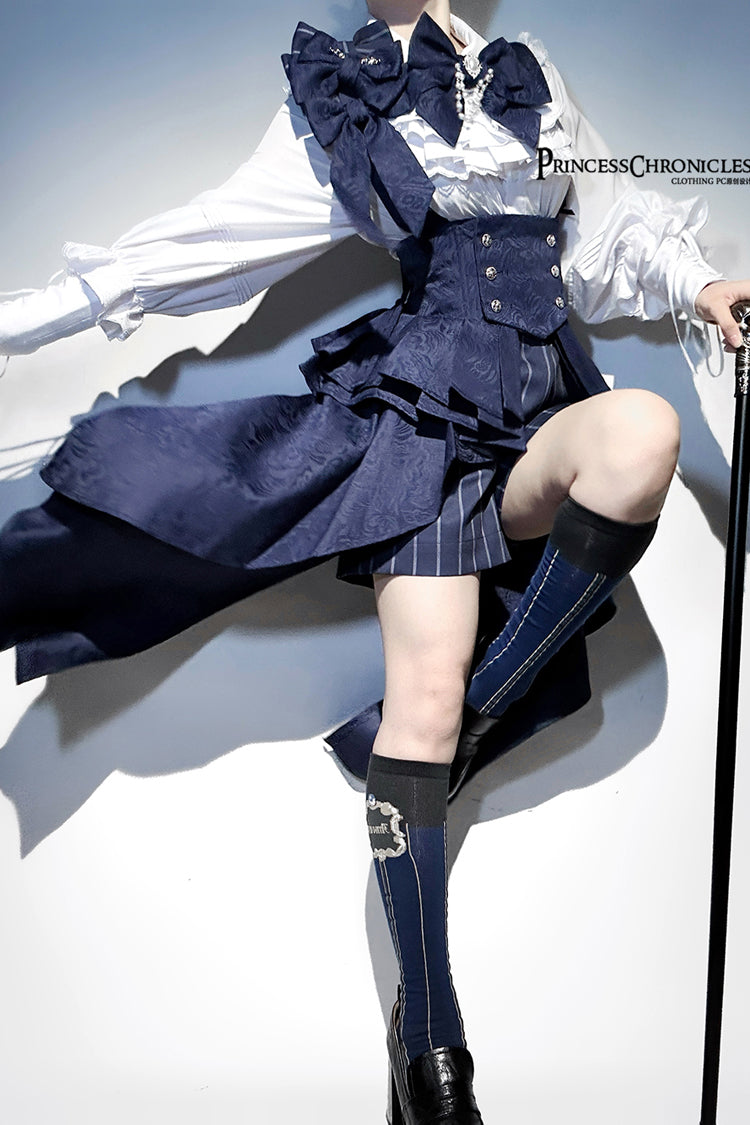 Blue Rabbit Theater Vertical Stripes Print Ouji Fashion Sweet Prince Cool Lolita Shorts - Product - 18