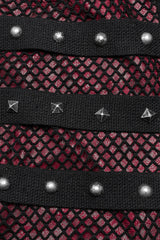Cracked Leather Stitching Metal Rivet Decoration Mesh Men's Steampunk Pants 2 Colors - Product - 13