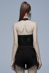 Sleeveless Spider Print Hollow Stitching Ripped Women's Steampunk Vest 3 Colors - Product - 3