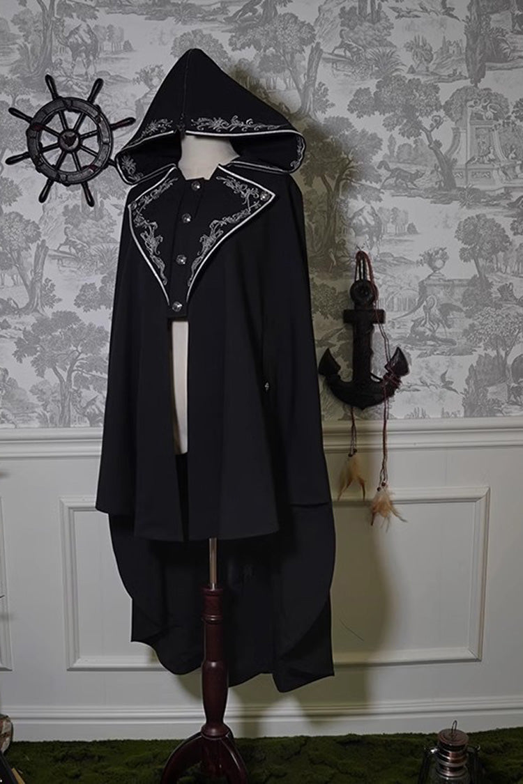 Pirate Series Navigation Treasure Hunting Guide Embroidery Handsome Lolita Cloak 2 Colors - Product - 11