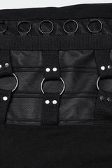 Black Rings Stitching Mesh Men's Punk Pants - Product - 6