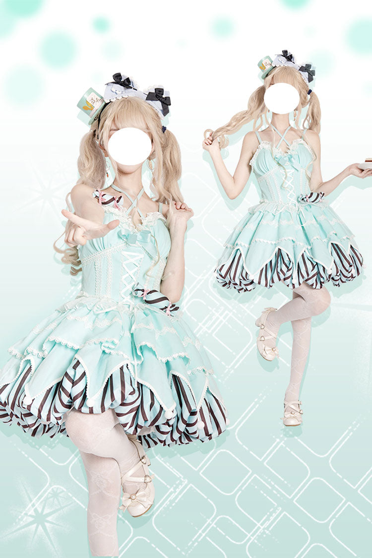 Sweetheart Gummies, ärmellos, mehrlagig, mit Schleife, süß (Kleid einzeln), Vorderansicht