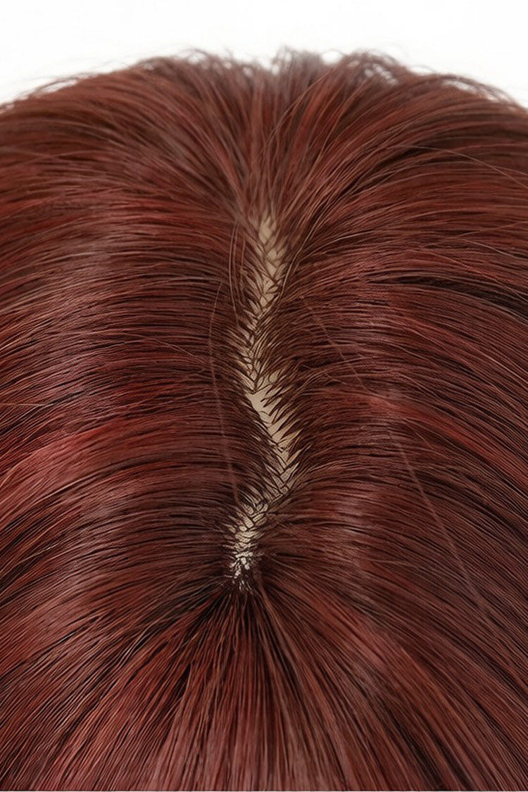 Smoky Reddish Brown Full Air Bangs Multi-Layered Butterfly Cut Sweet Lolita Wig - Product - 5