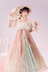 Multi-Color Ruffle Lace Sweet Chinese Style Elegant Princess Lolita Jsk Dress Set - Product - 8