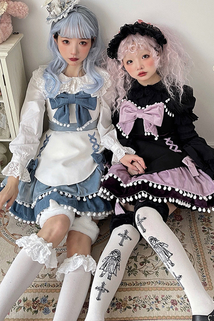 Multicolor Confession Function Series Bowknot Woolen Sweet Lolita JSK Dress 5 Colors - Product - 6