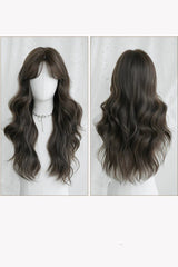 Cool Brown Fluffy Long Loose-Wavy Sweet Lolita Wig with Face-Framing Curtain Bangs - Product - 8
