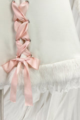 Ivory Cloud-Like Plush Bunny Ear Embroidered Bow Lace Sweet Lolita Cape Coat - Product - 10