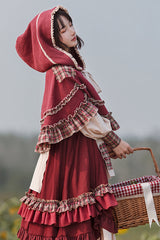 Little Red Riding Hood Long Sleeves Ruffle Sweet Lolita Dress - Product - 7