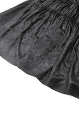 Black Lace Square Collar Short Puff Sleeves Lace-Up Ruched Women's Gothic Wedding Dress - Product - 18
