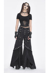 Black Cutout Mesh Short Sleeve Crop Womens Punk Top - Product - 3