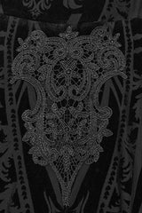 Black Floral Embroidery Mesh Women's Gothic Leggings - Product - 6