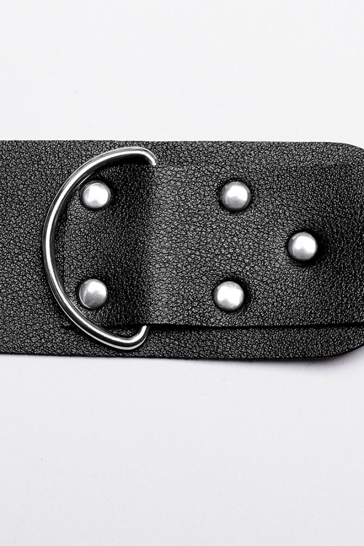 Black Women's Steampunk Buckle Faux Leather Body Harness - Product - 7