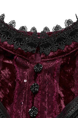 Red Sleeveless Ruffle Stitching Lace Women's Gothic Cape - Product - 5