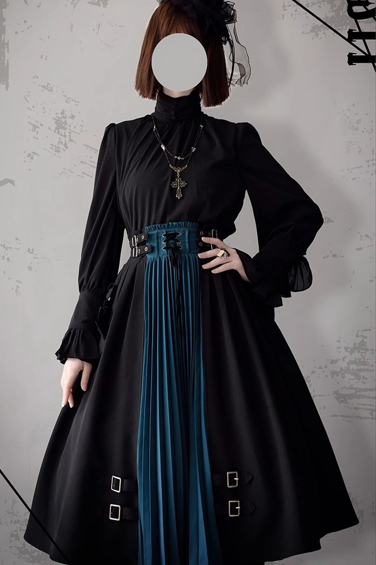 Black/Blue Dawn Keeper Lolita Skirt - Product - 3