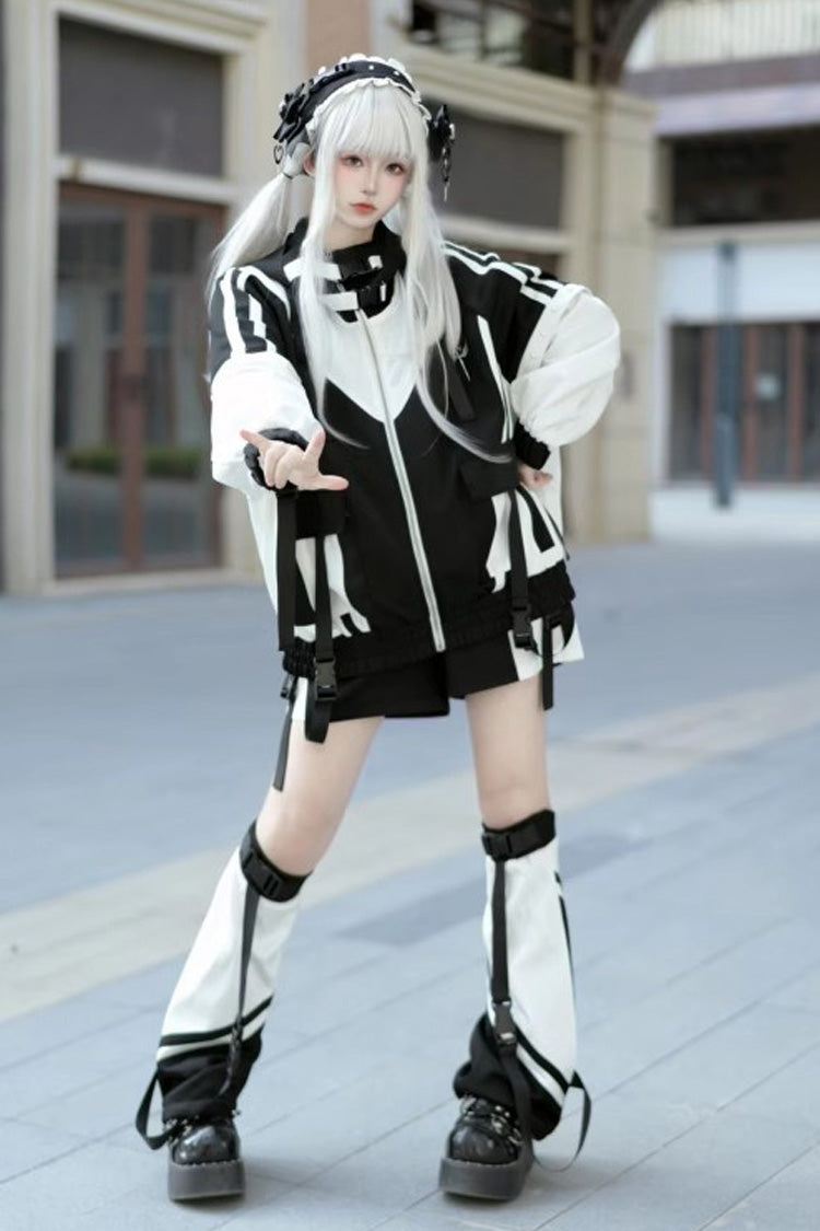 [Wing Light Machinery] Long Sleeves Print Jirai Kei Cool Coat 4 Colors - Product - 2